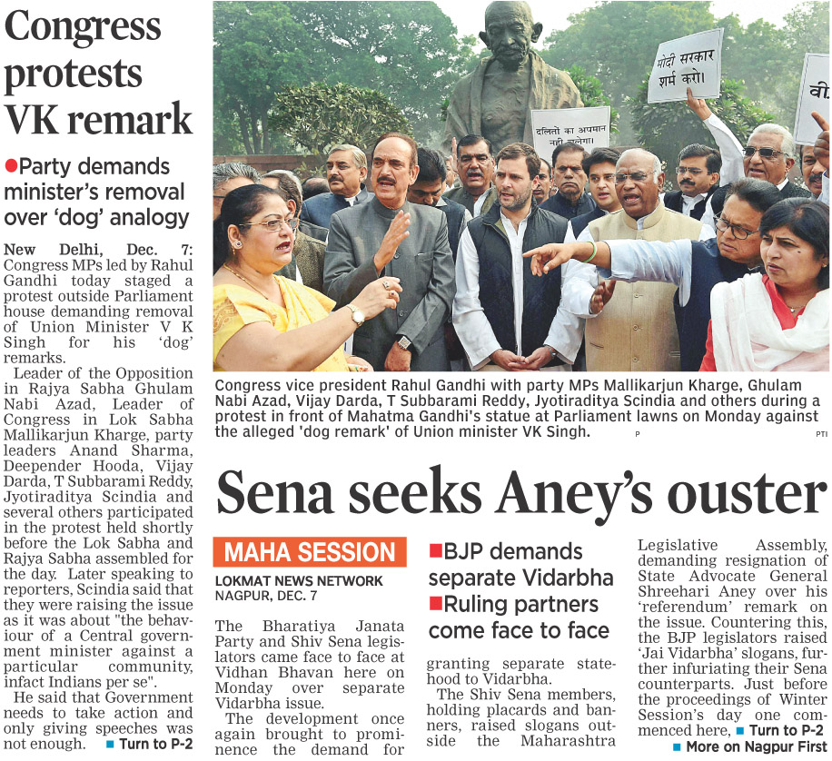 Congress protest VK remarks