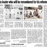 A mass leader who will be remembered for his reforms: PM