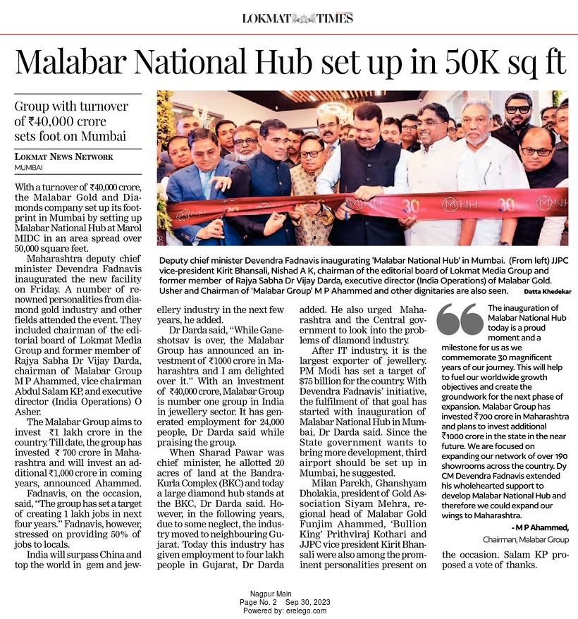 Malabar National Hub set up in 50K sq ft